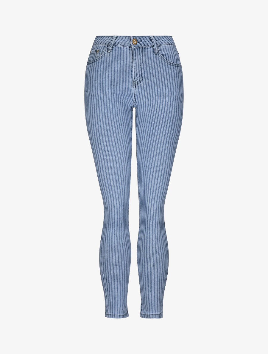 Jean slim à rayures - Bleu denim - 4