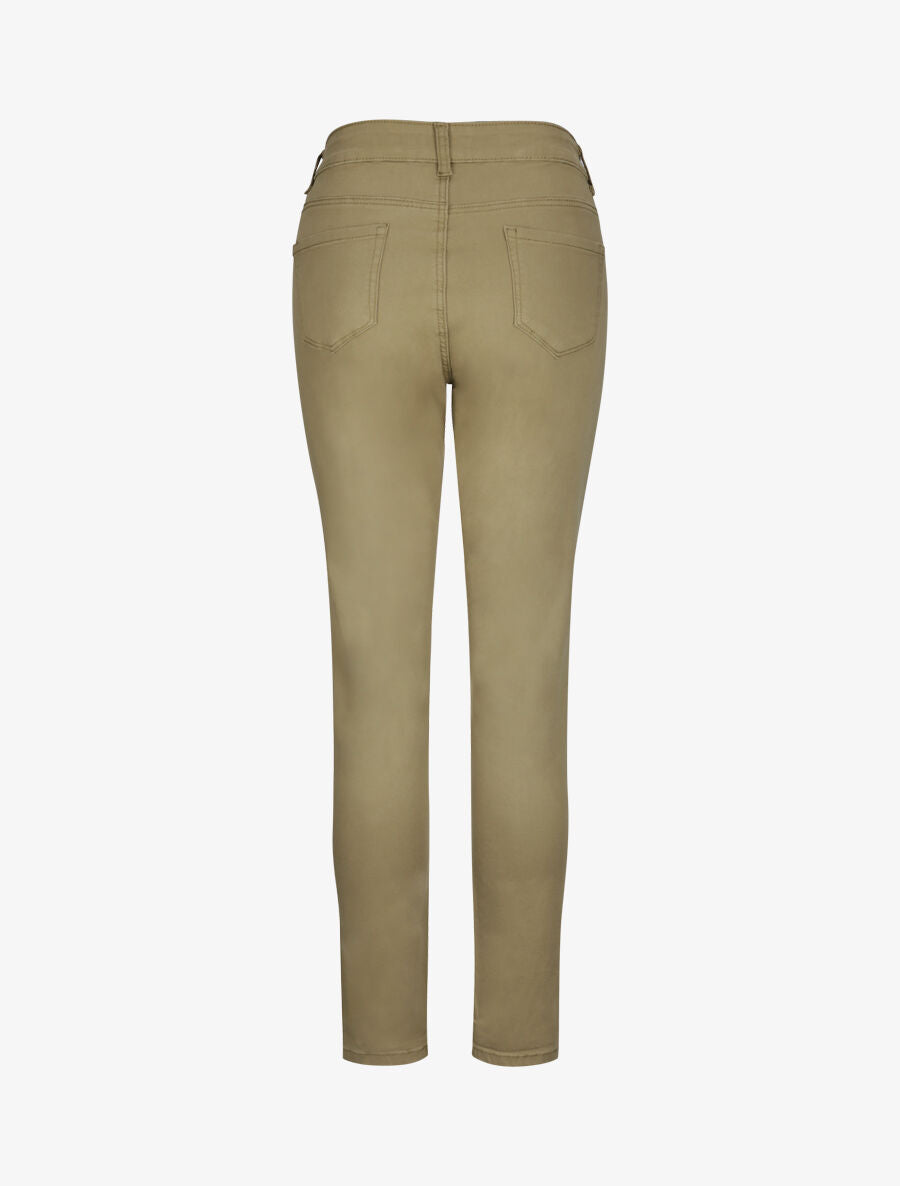 Jean grande taille slim uni à taille haute - Kaki - 2