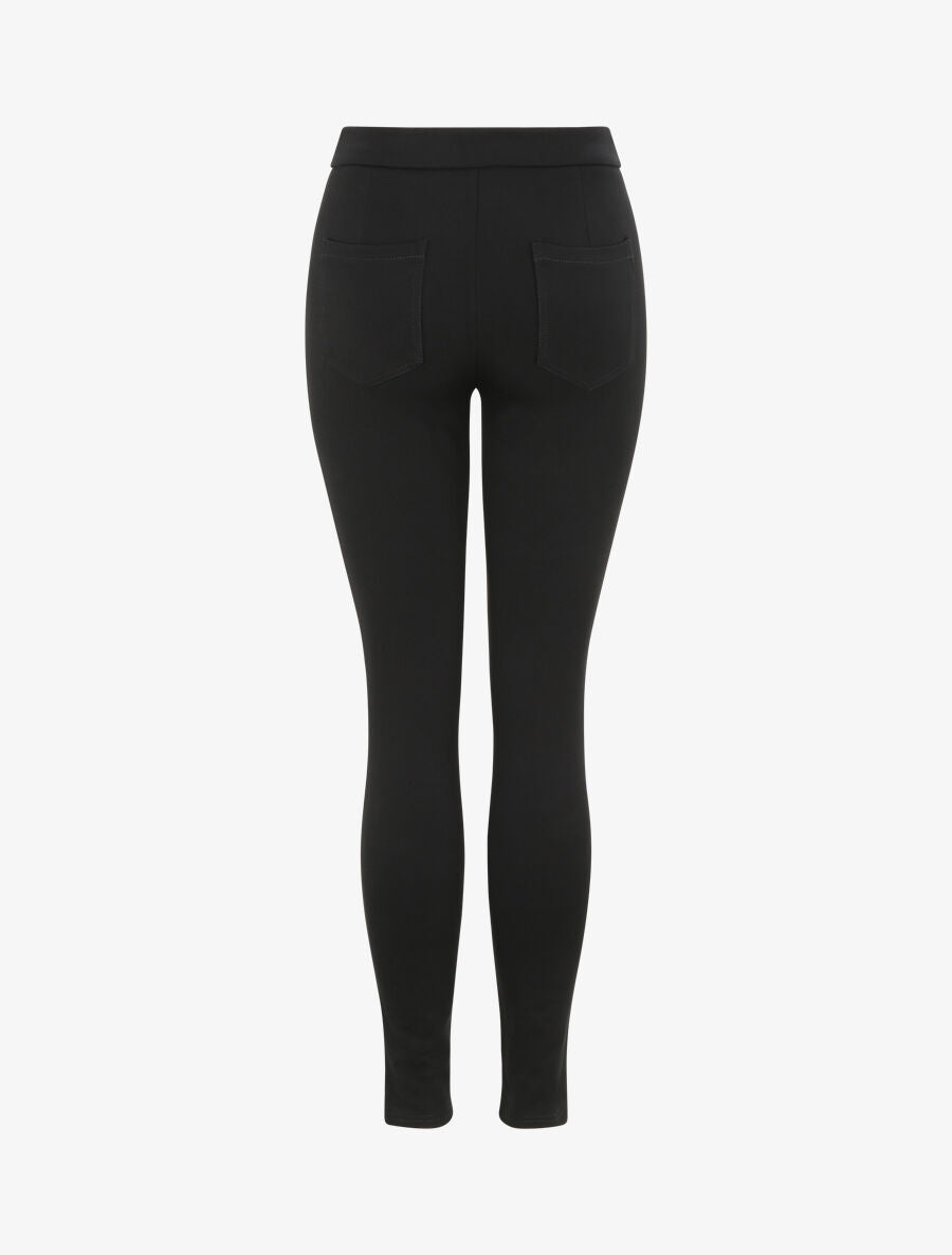 Pantalon stretch uni - Noir - 2