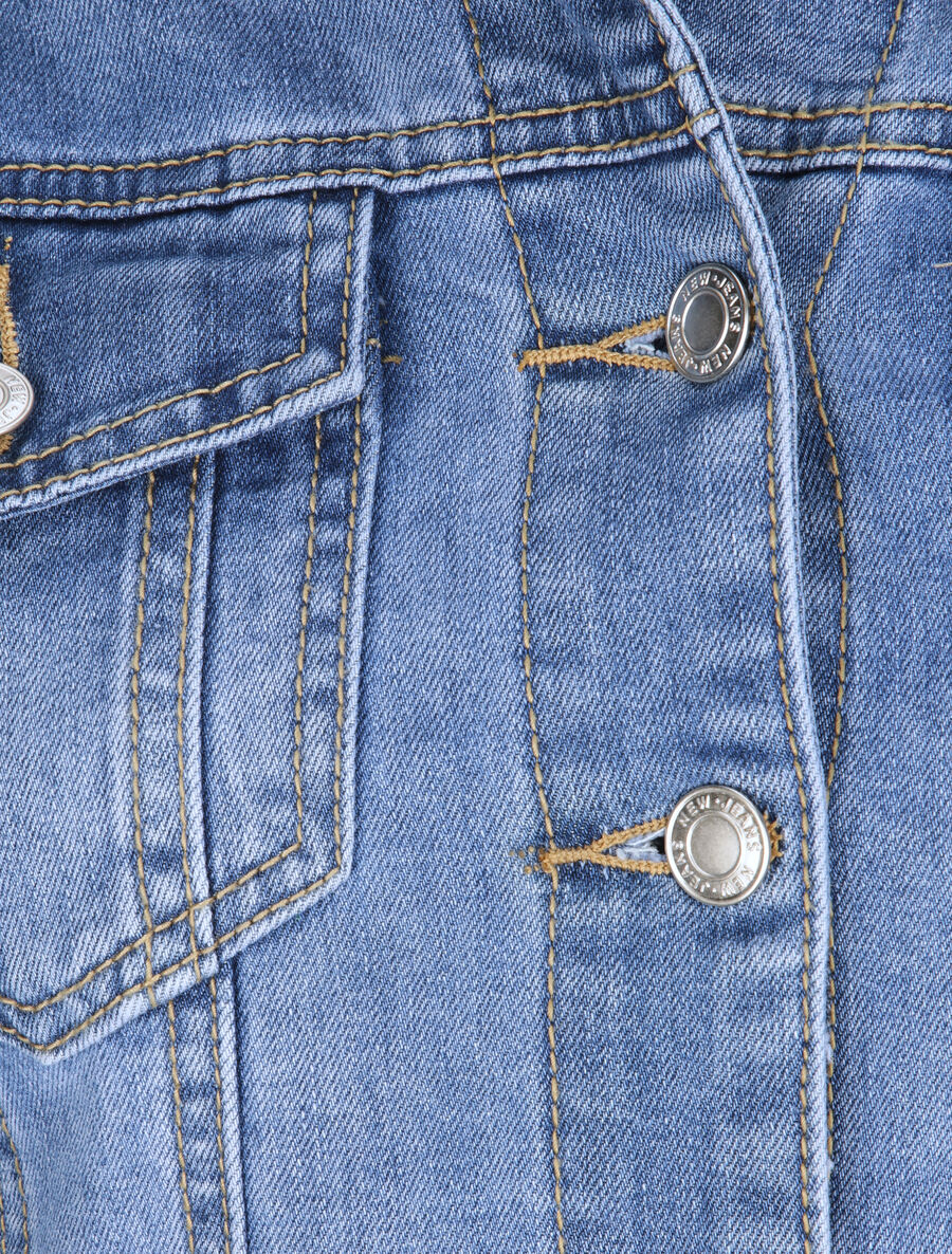 Chaqueta vaquera recta deslavada - Azul claro