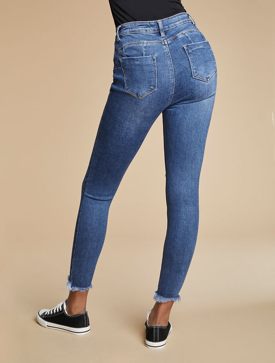 Jean push-up skinny déchiré - Bleu - 2