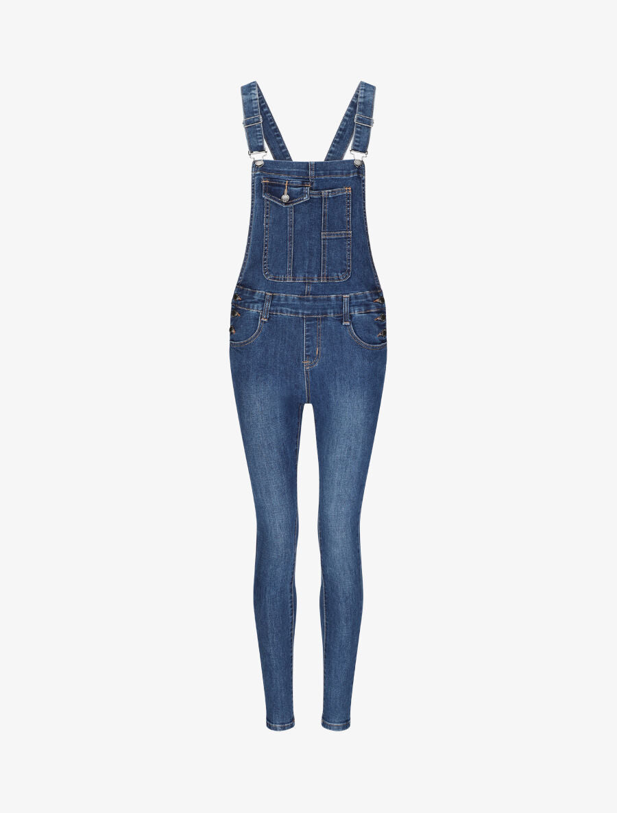 Salopette en jean skinny - Bleu - 5