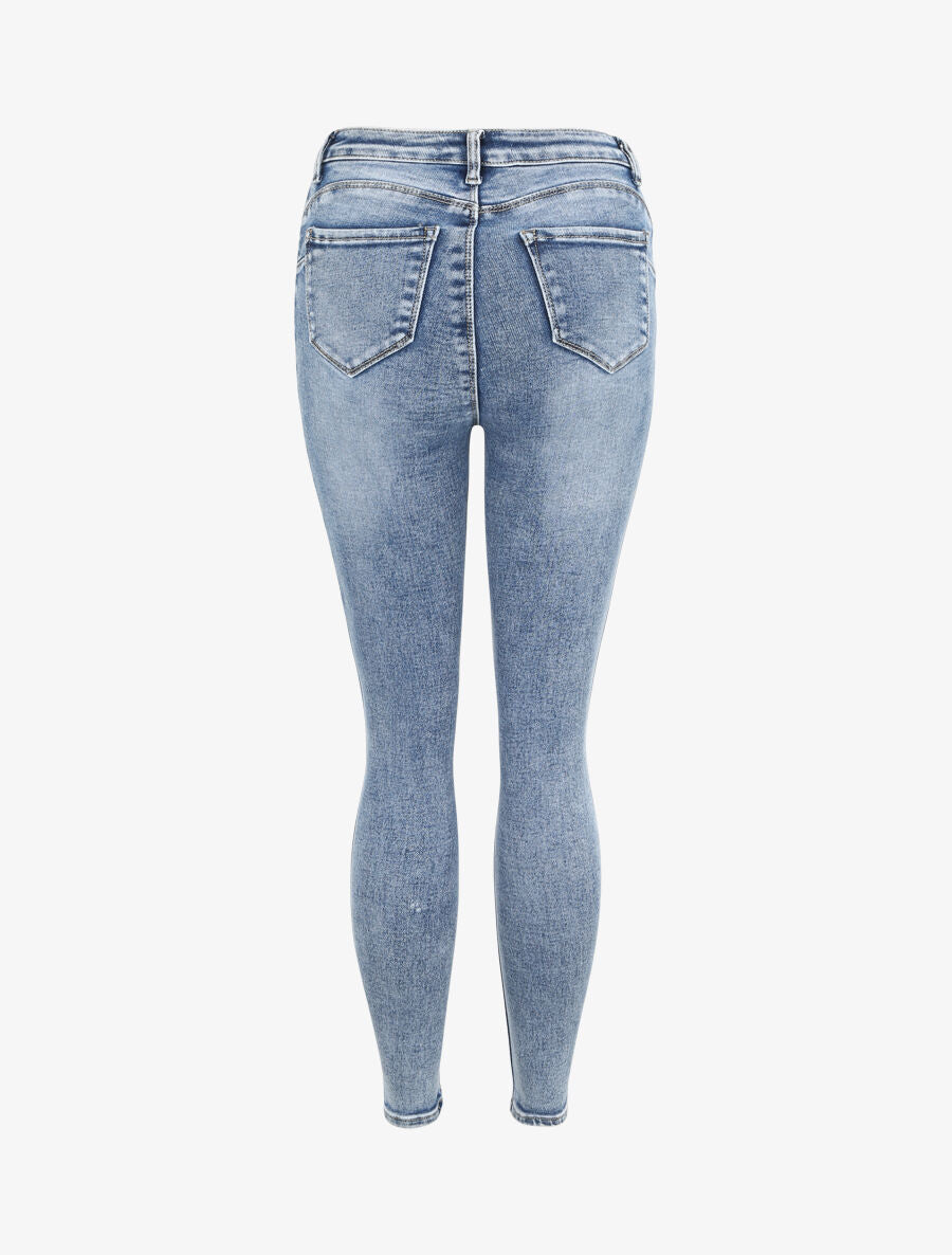 Jean slim push up boutonné - Bleu denim - 2