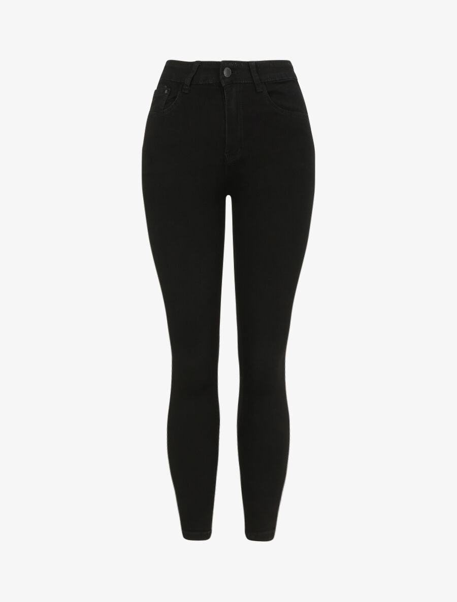 Jean skinny push up uni - Noir - 4