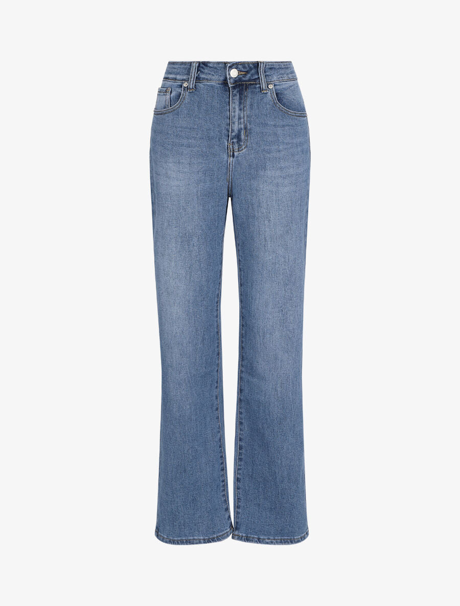 Jean uni coupe droite taille standard - Bleu denim - 4