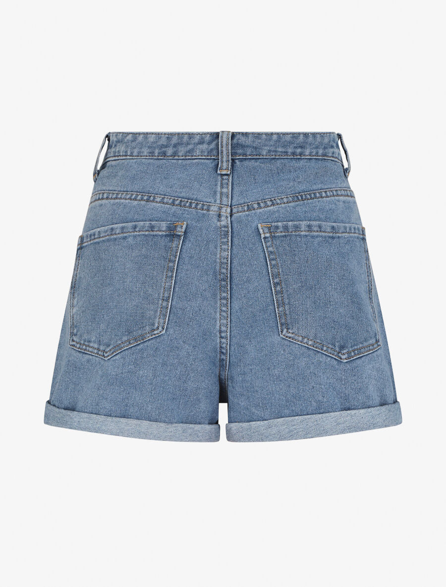 Short en jean à ourlets - Bleu clair - 3