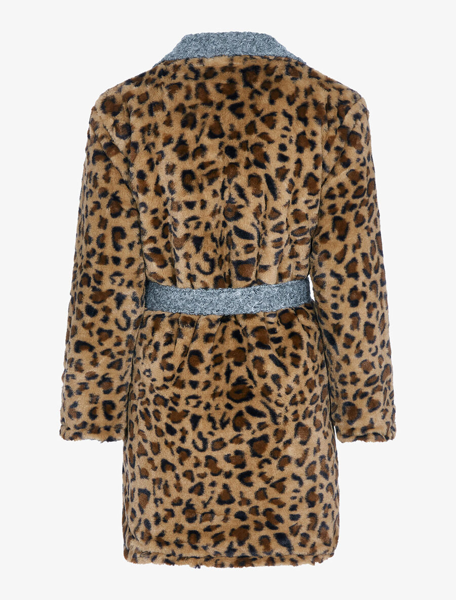 Manteau réversible effet laine bouclette - Gris foncé - 4