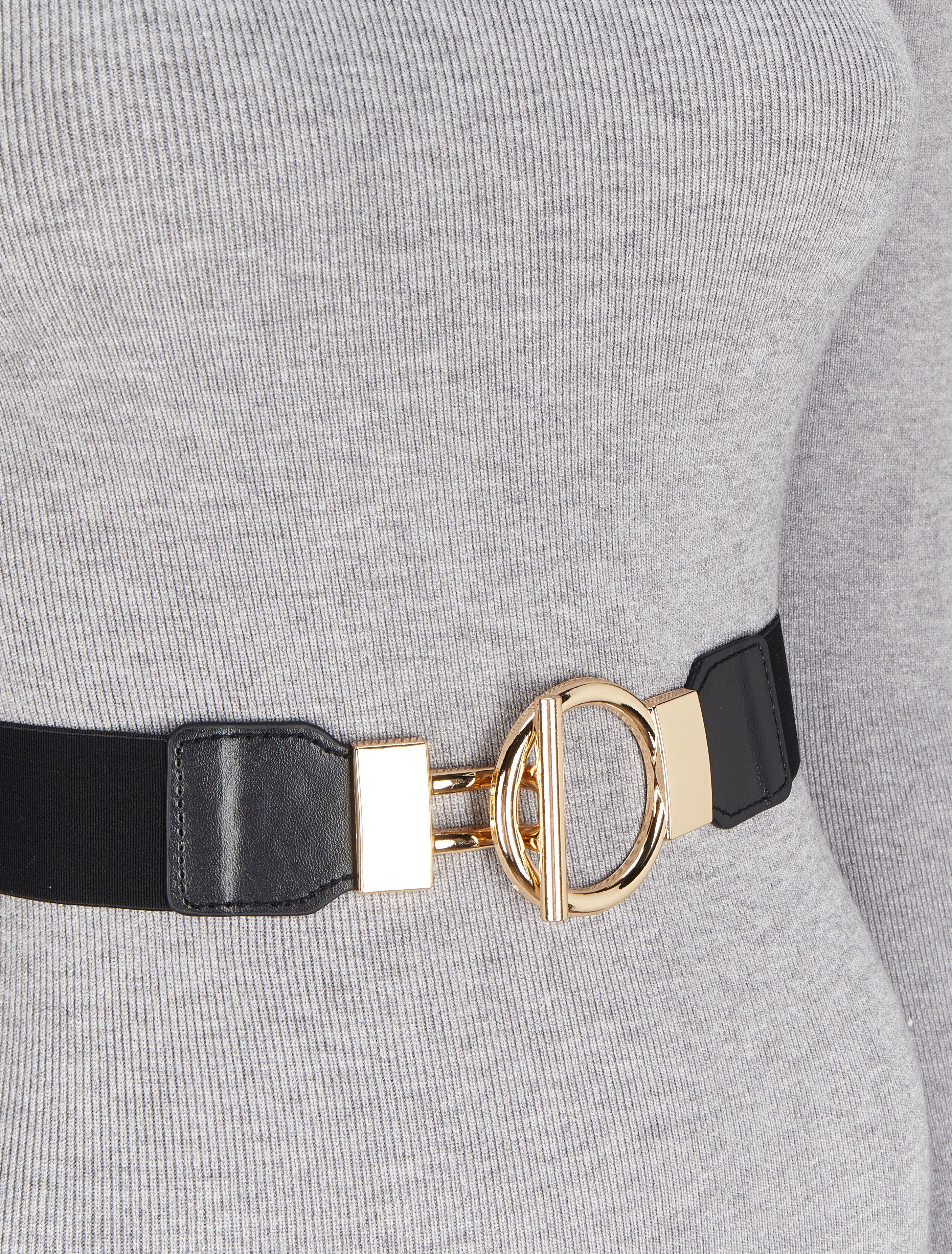 Robe pull longue à col roulé - Gris chiné - 3