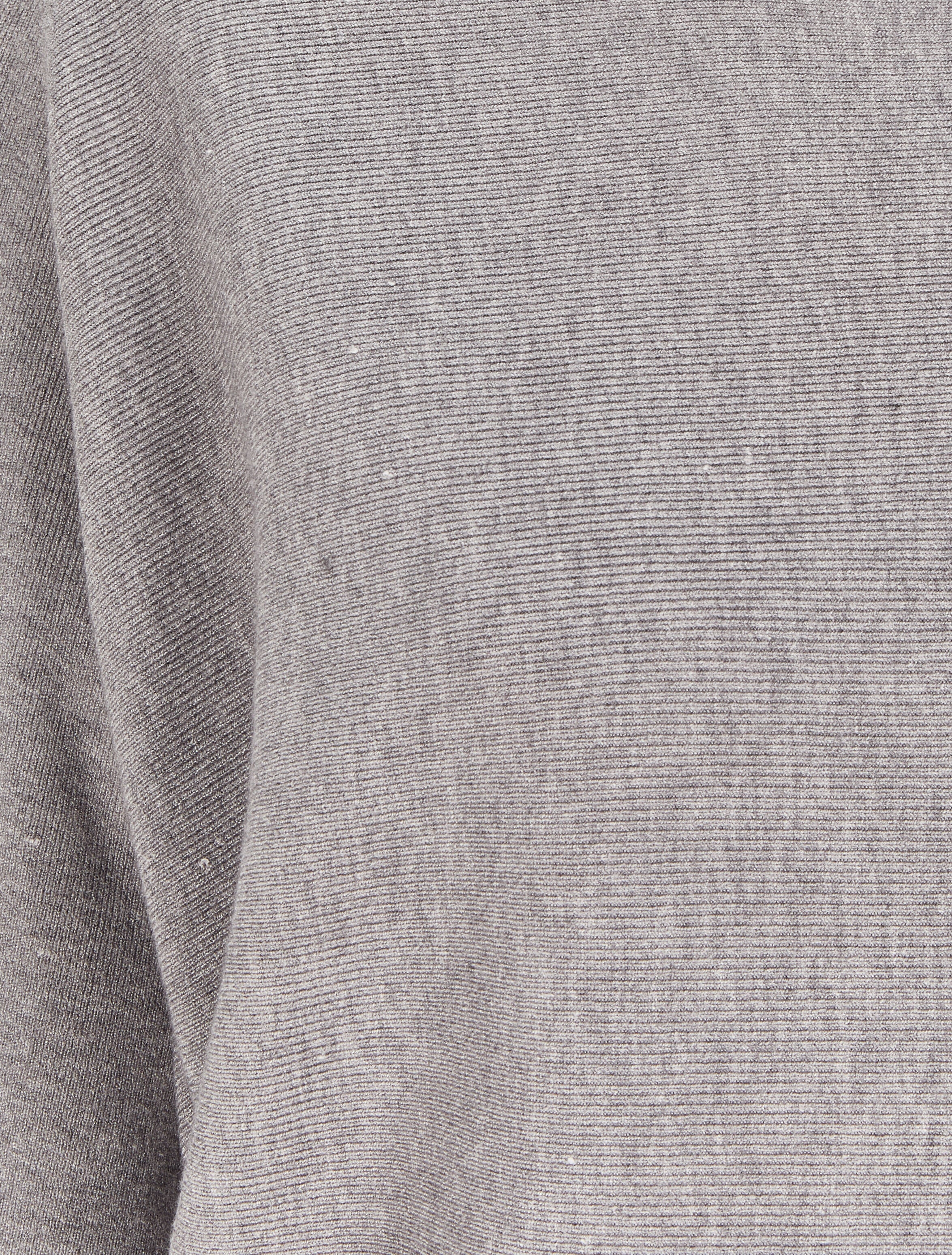 Pull à dos en crochet ajouré et manches dolman - Gris chiné - 3