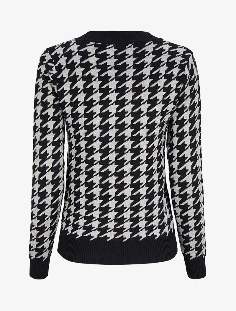 Pull col V à imprimé - Gris/noir - 2