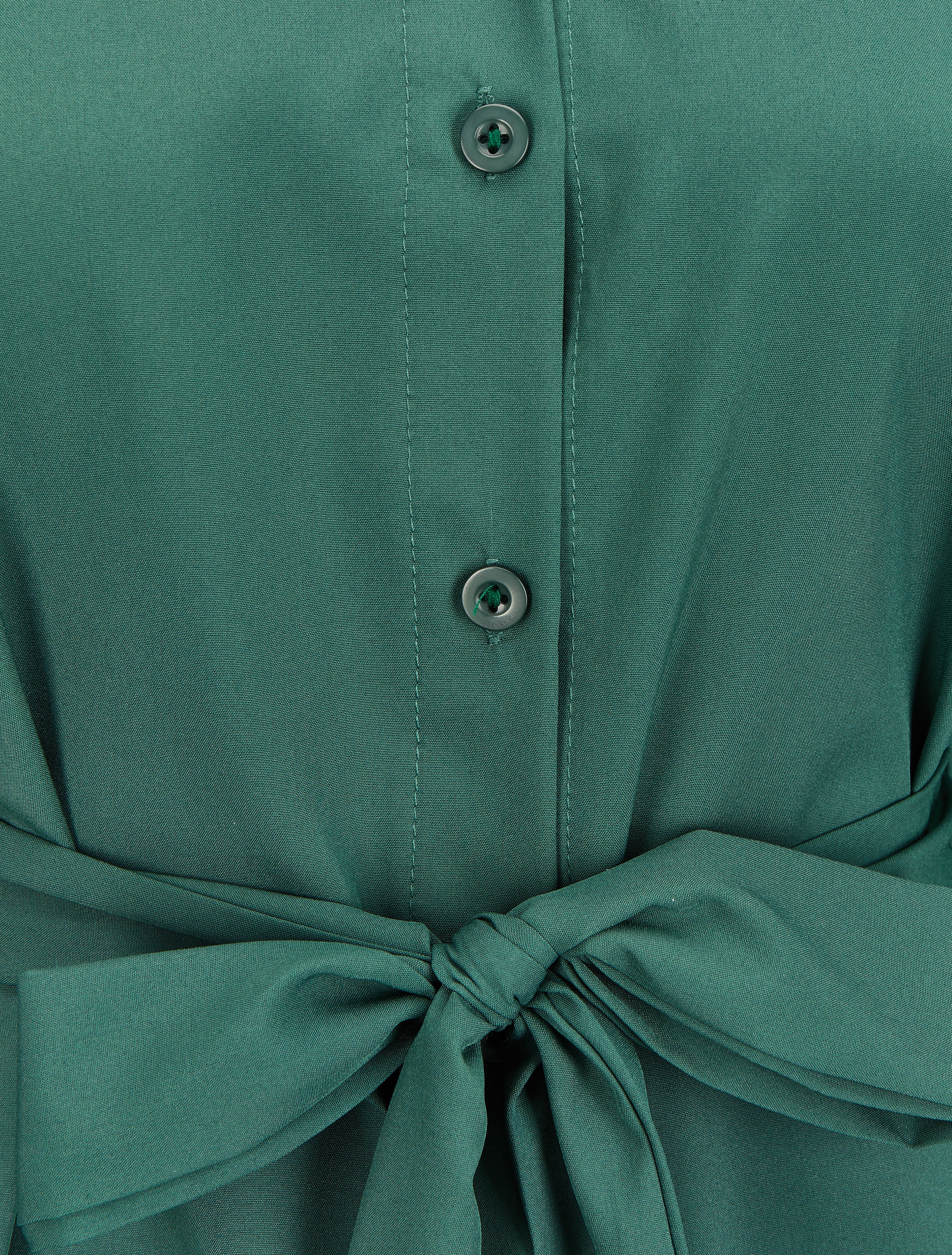 Robe chemise ample à ceinture - Vert émeraude - 3