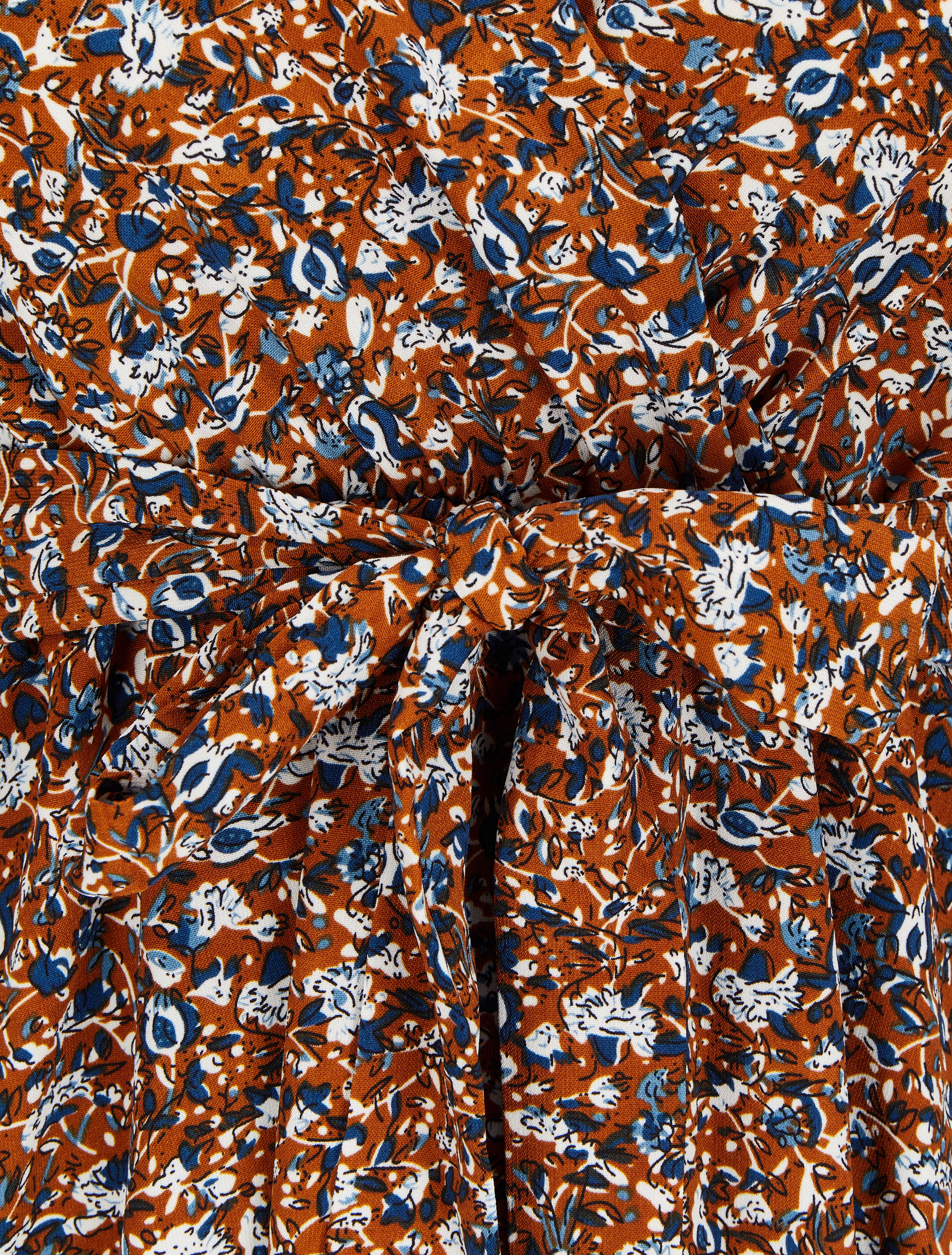 Robe cache-coeur à imprimé floral - Camel - 3