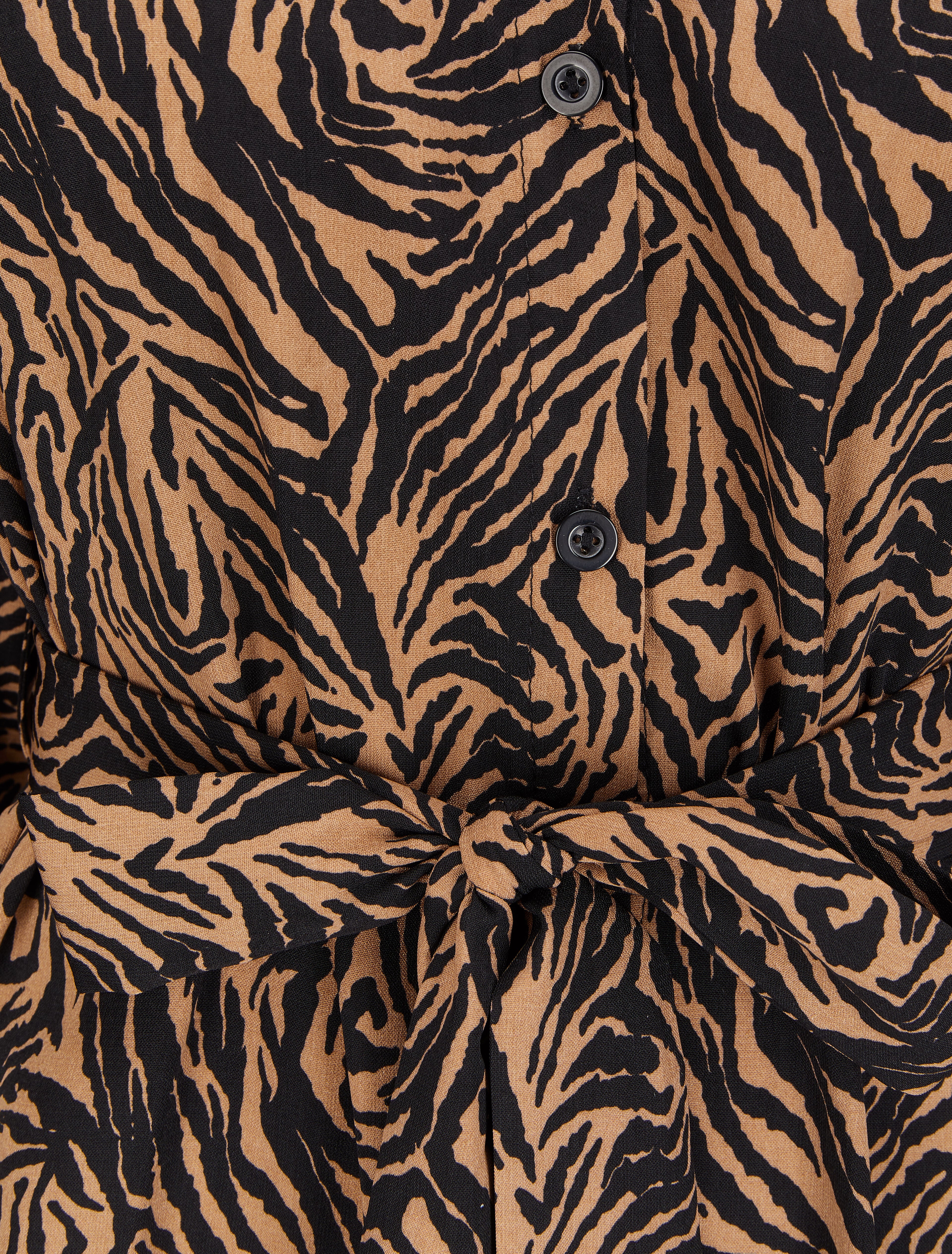 Robe chemise imprimé zèbre - Camel/noir - 3