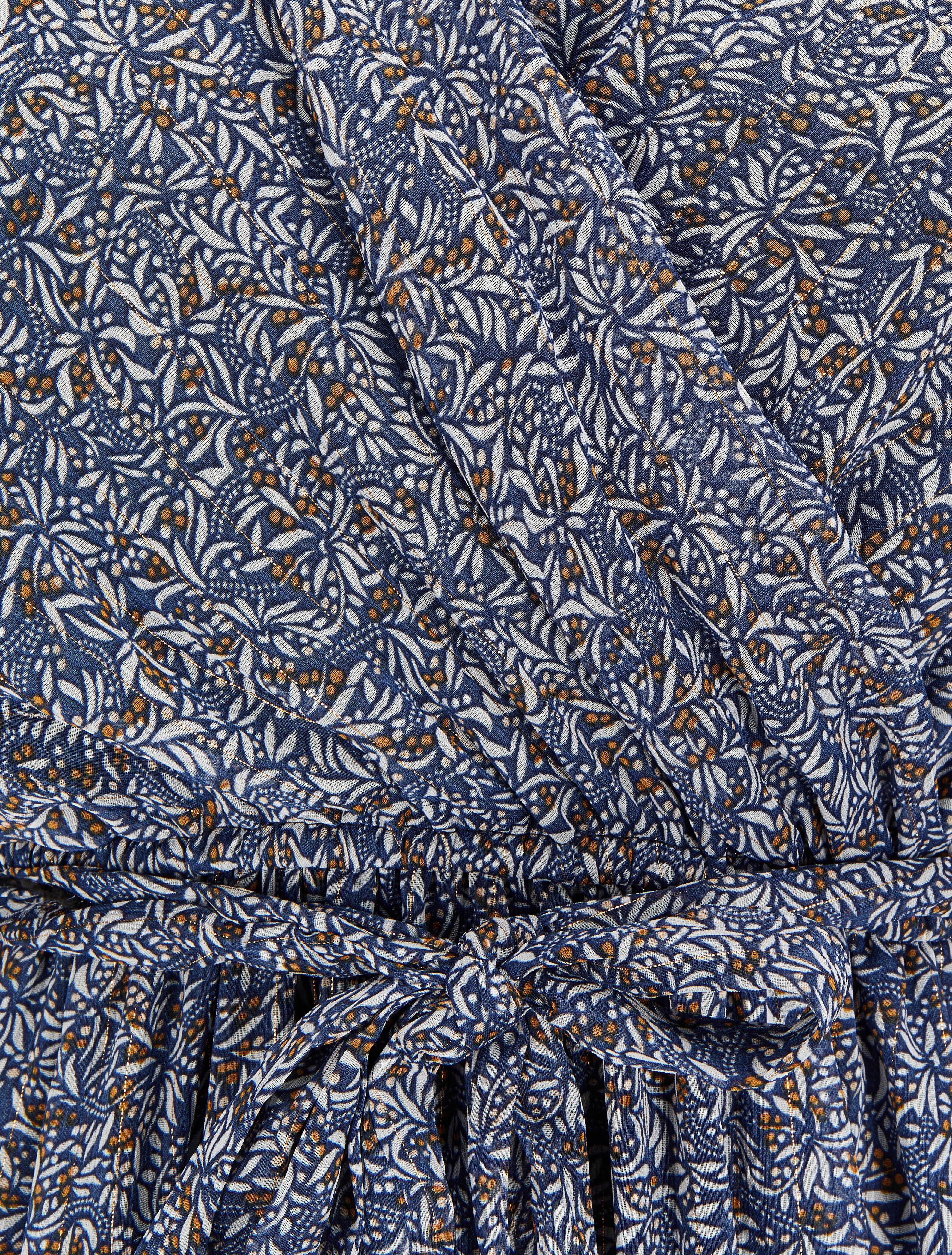Robe longue cache-coeur à imprimé feuilles d&
