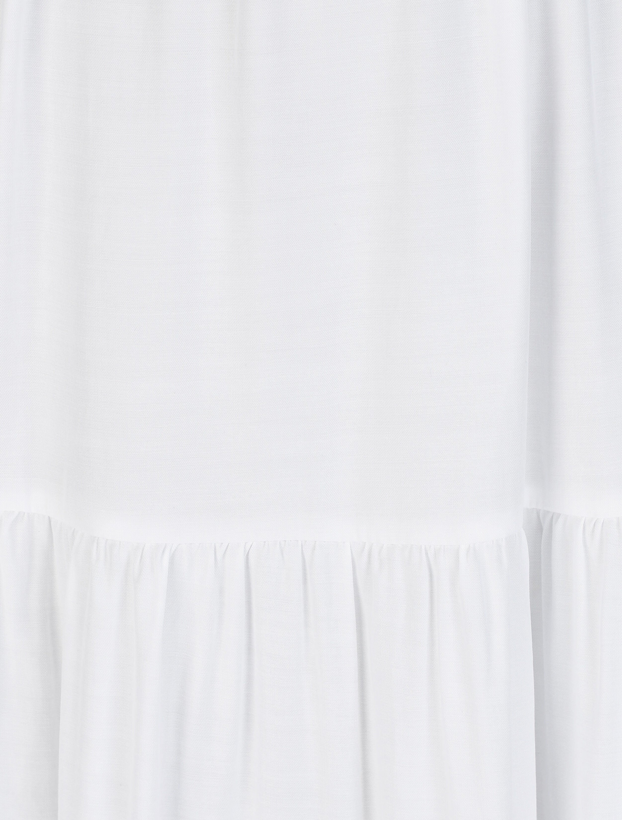 Robe longue empire unie à bretelles à perles - Blanc - 3