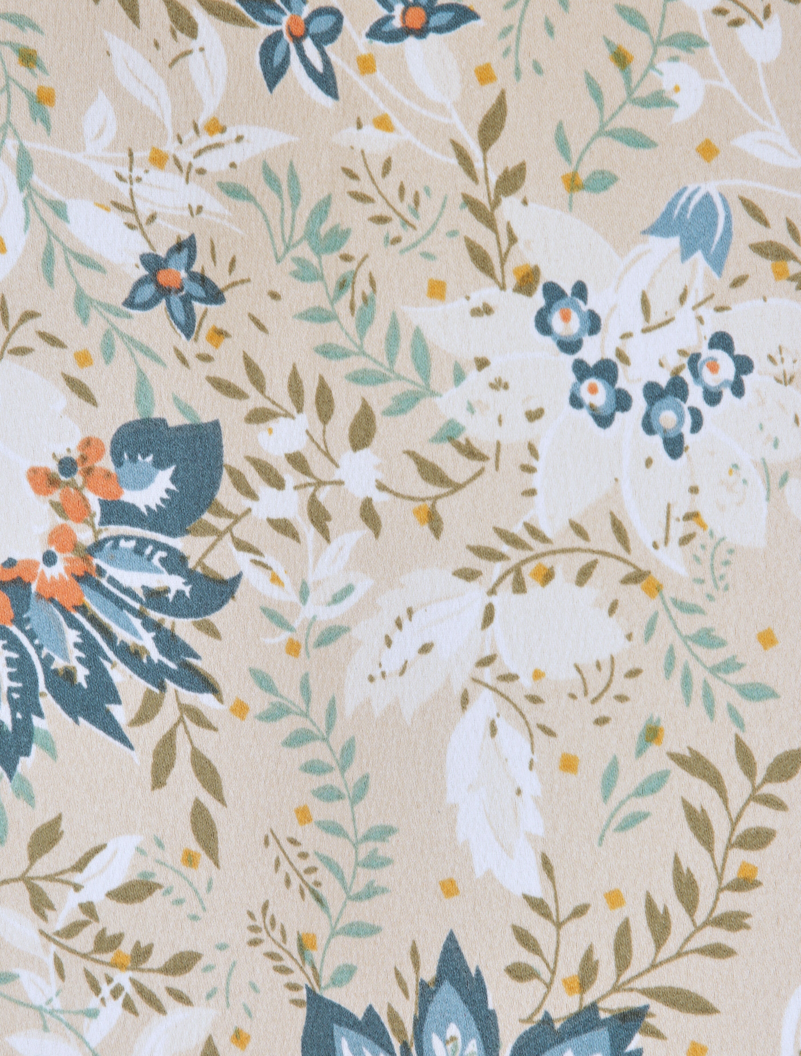 Top carré imprimé feuilles graphiques à encolure zippée - Beige - 4