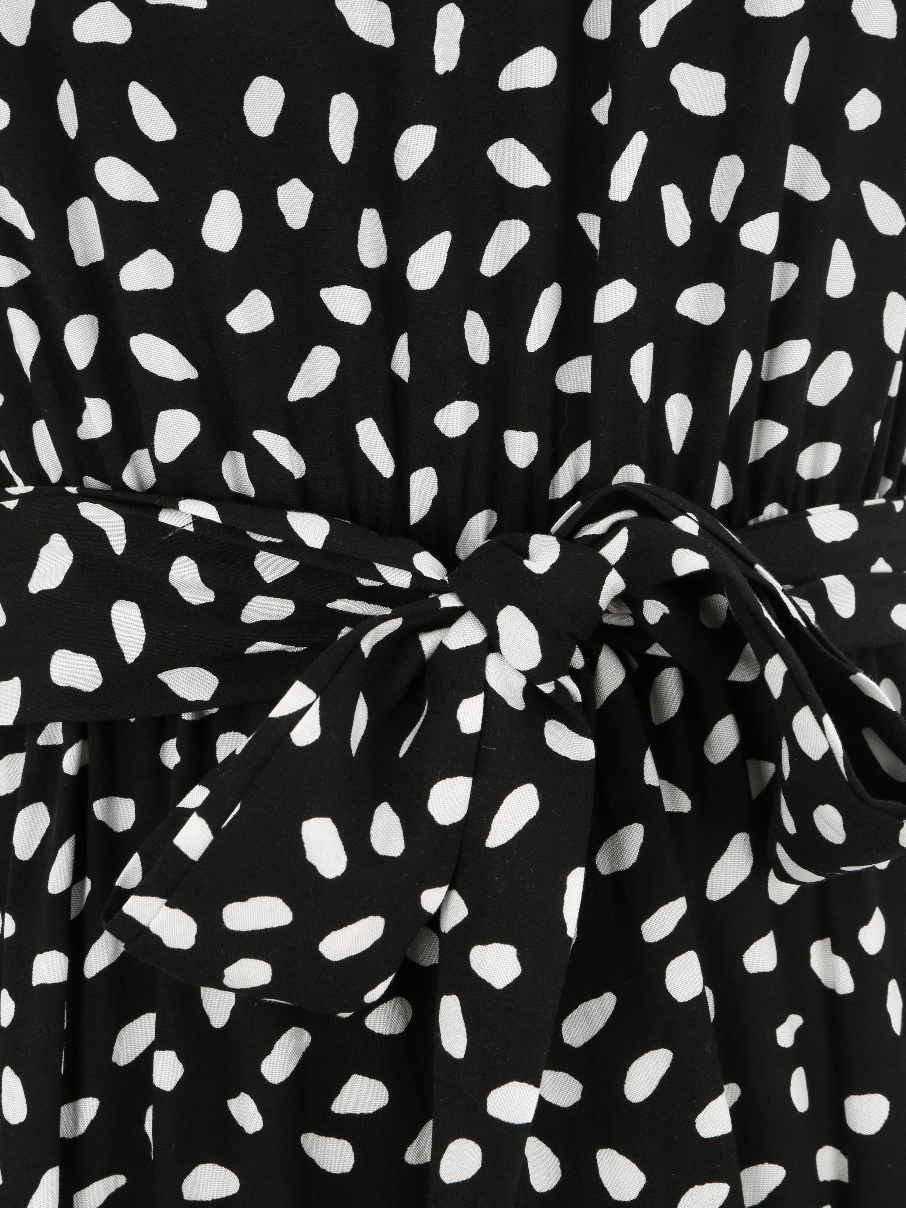 Robe cintrée à imprimé moucheté - Noir - 3