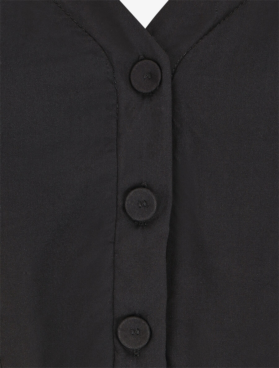 Combishort manches courtes à dentelle - Noir - 3