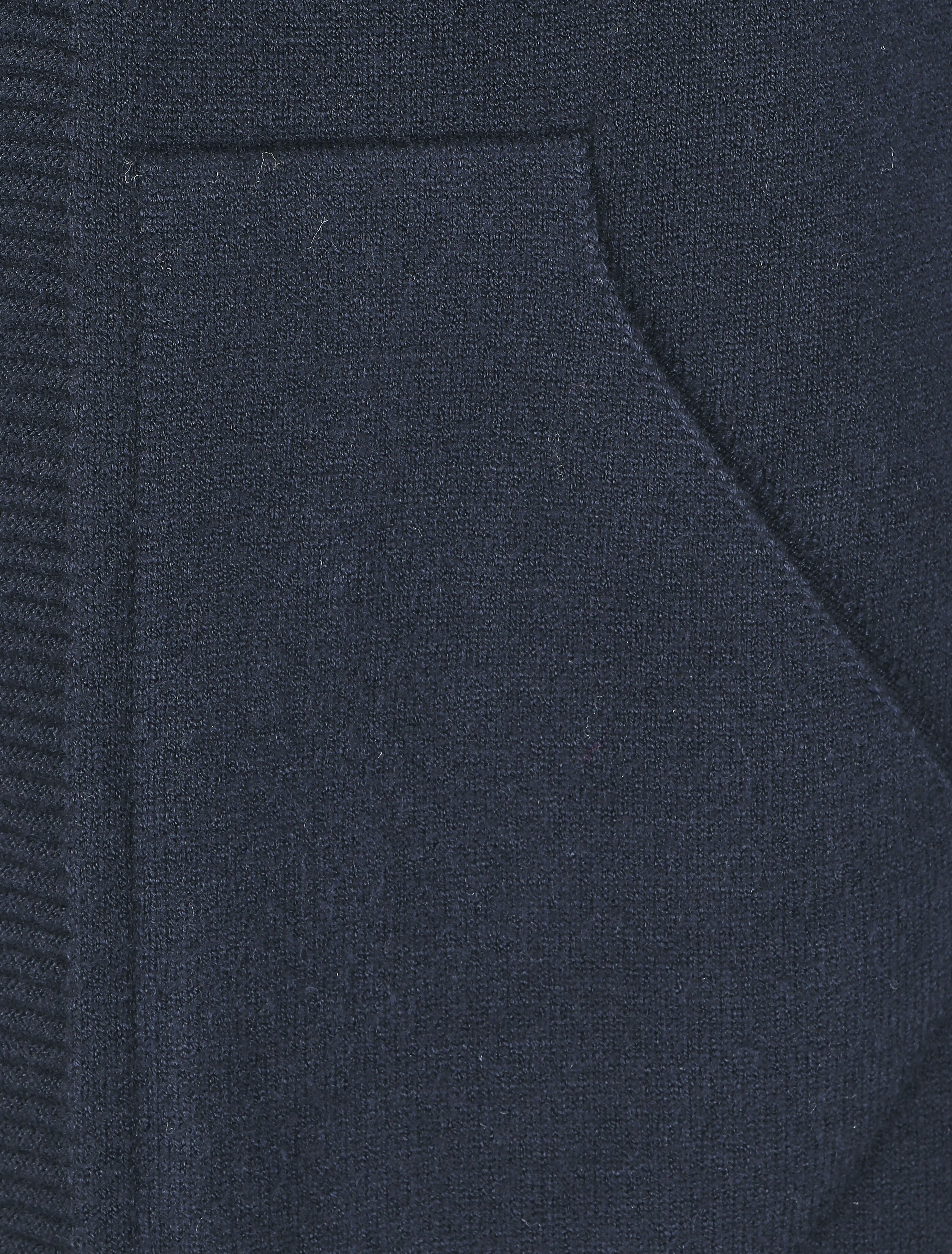 Gilet mi-long à capuche et boutons décoratifs - Marine - 3