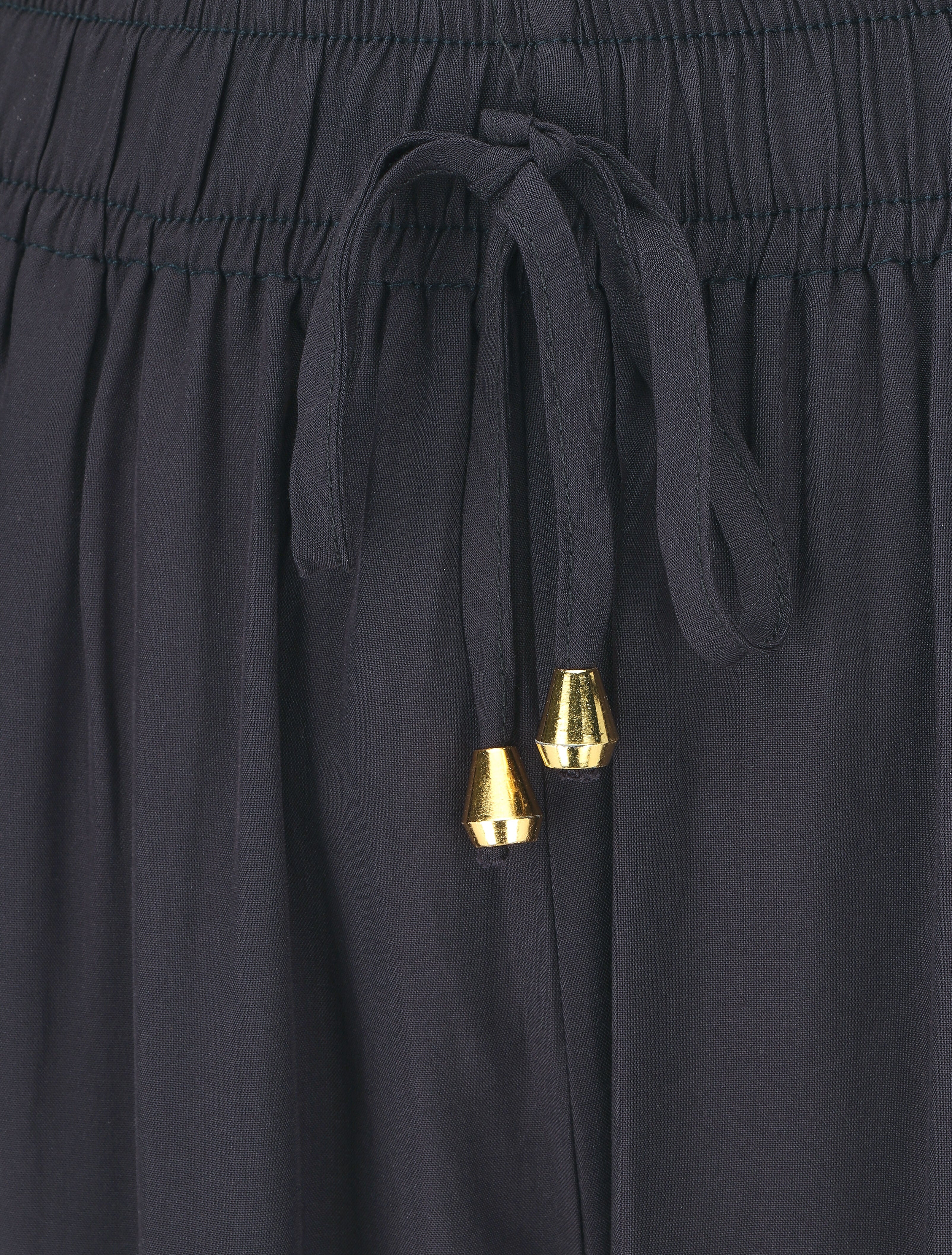 Pantalon ample à taille élastiquée - Marine - 3