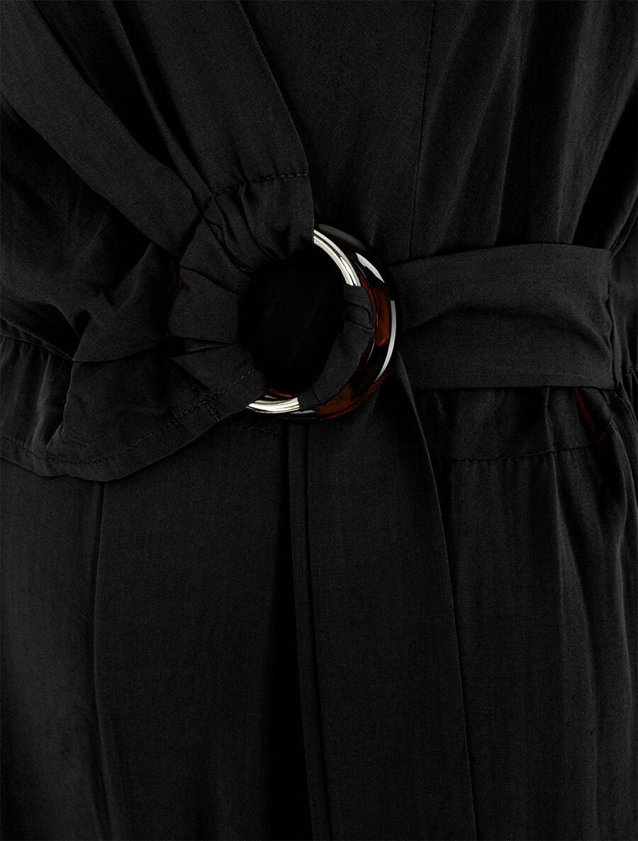 Combinaison fluide unie sans manches - Noir - 3