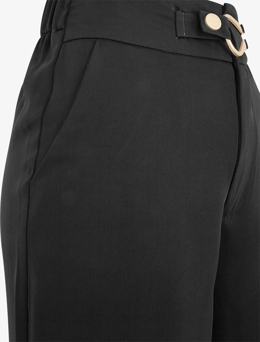 Pantalon ample à fermeture stylisée - Noir - 3