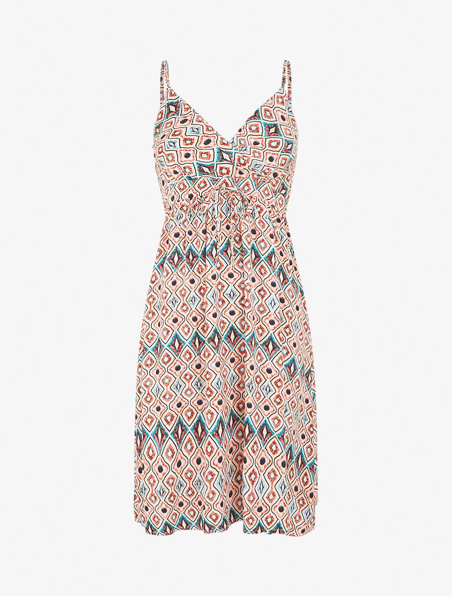 Robe courte à imprimé graphique - Orange - 1