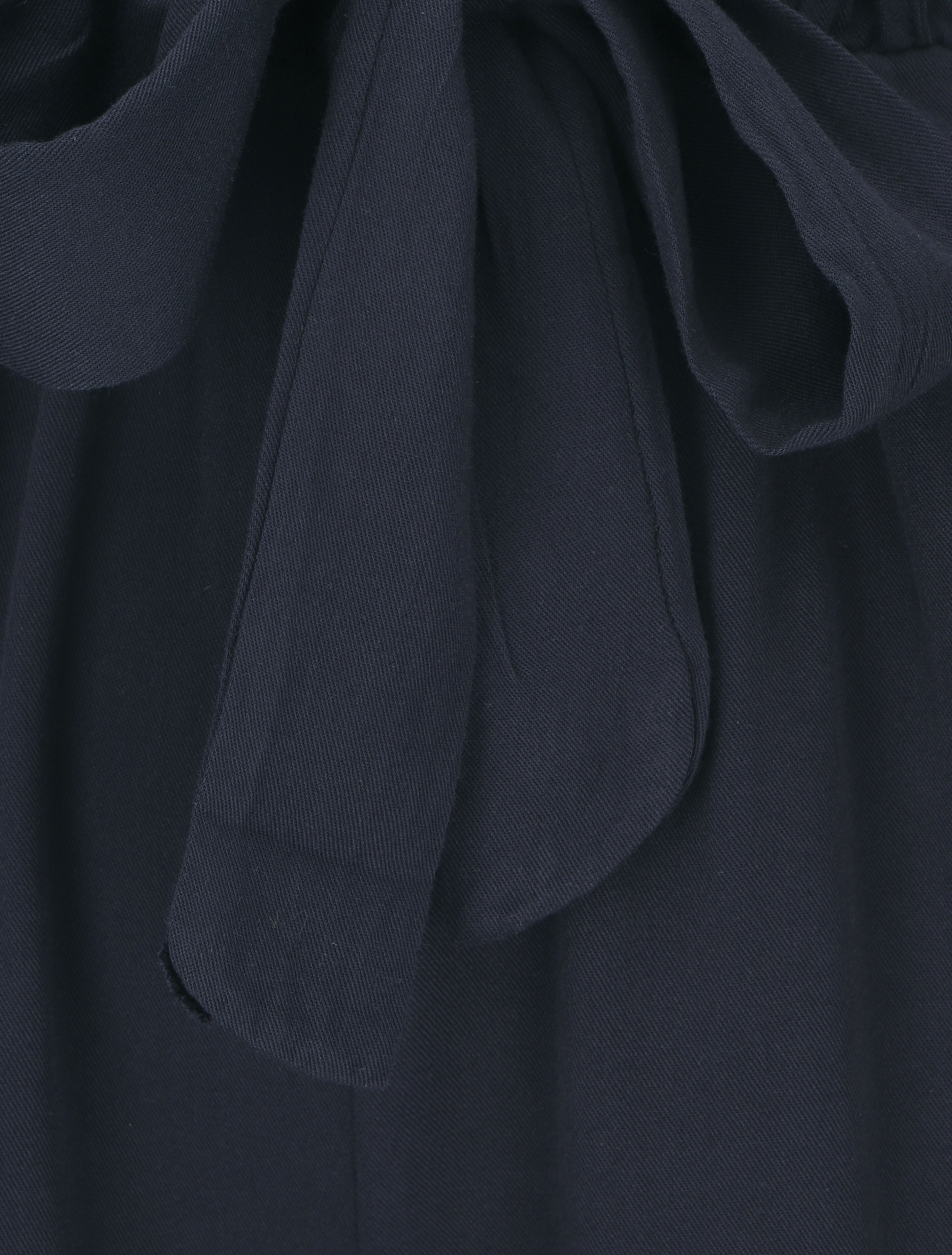 Short fluide uni et ceinturé - Marine - 3