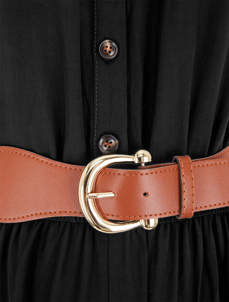 Combinaison ample sans manches unie - Noir - 3