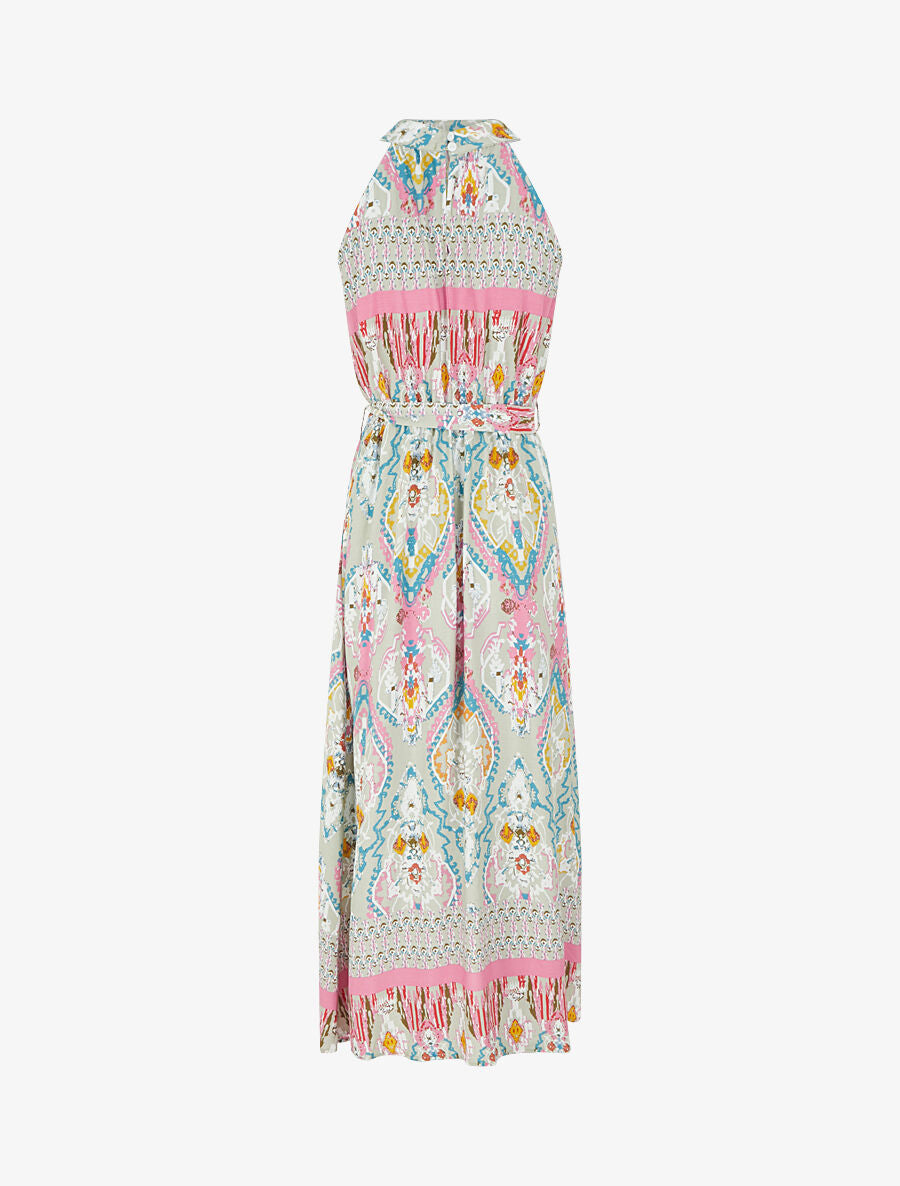 Robe longue à col américain - Gris - 2