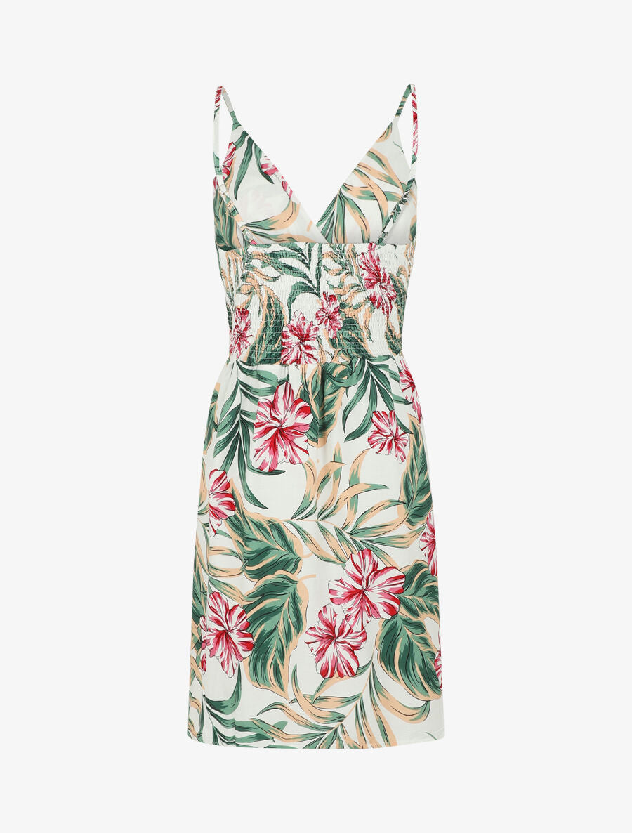 Robe à fines bretelles imprimé tropical - Blanc - 2