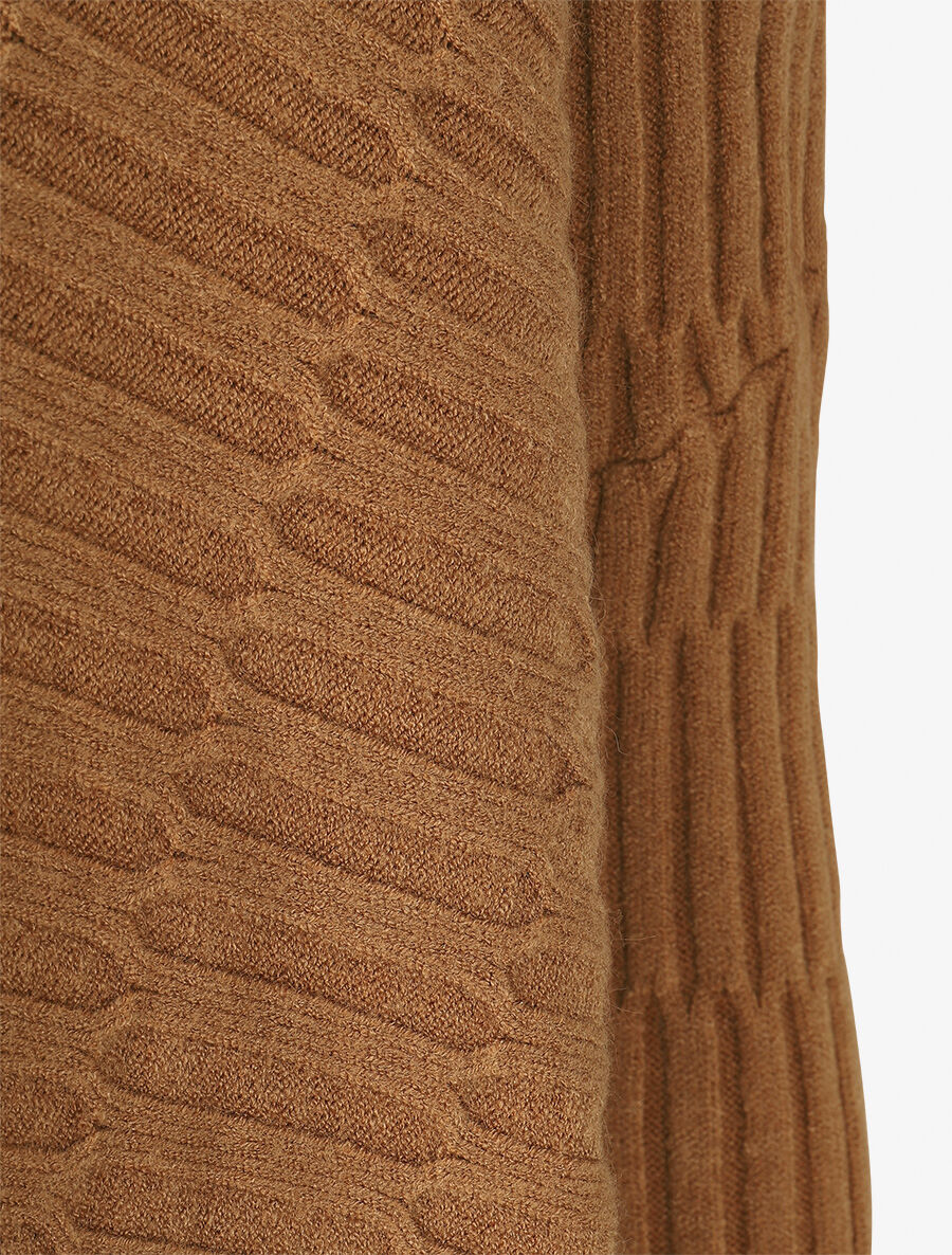 Pull uni à manches longues chauves-souris - Camel - 3