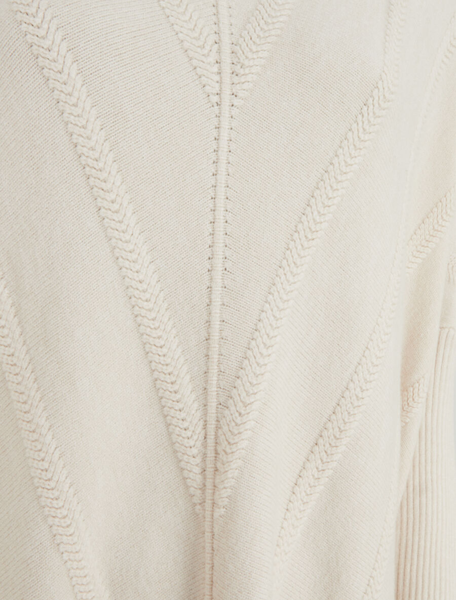 Pull long uni à col roulé - Beige - 3