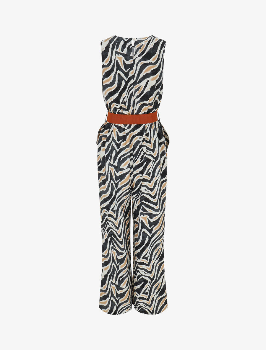 Combinaison sans manches imprimé graphique - Noir - 2