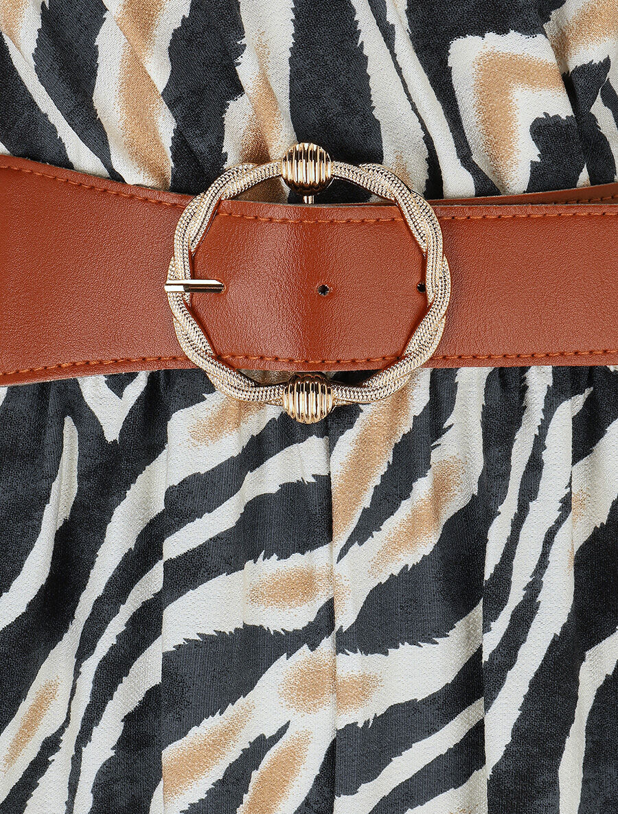 Combinaison sans manches imprimé graphique - Noir - 3