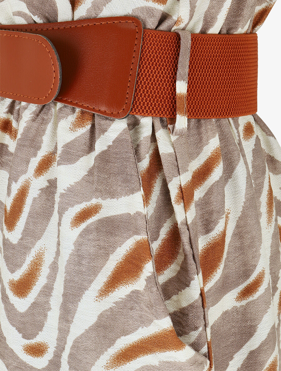 Combinaison sans manches imprimé graphique - Taupe - 3