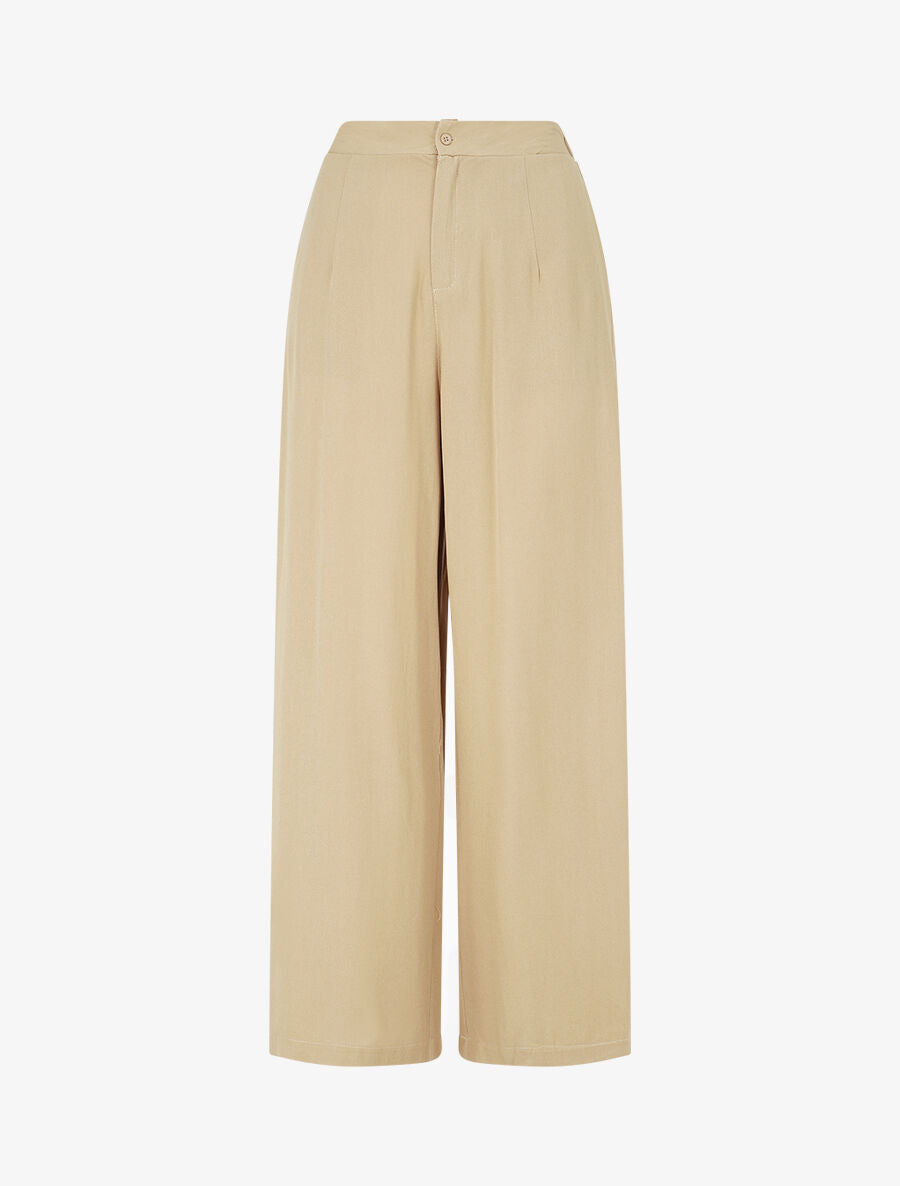 Ensemble top à nouer et pantalon - Beige - 4