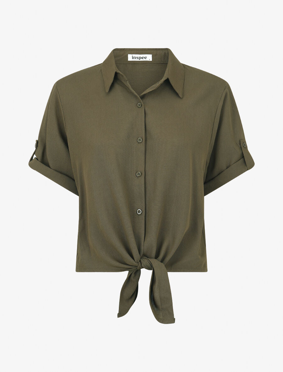 Ensemble top à nouer et pantalon - Kaki - 2