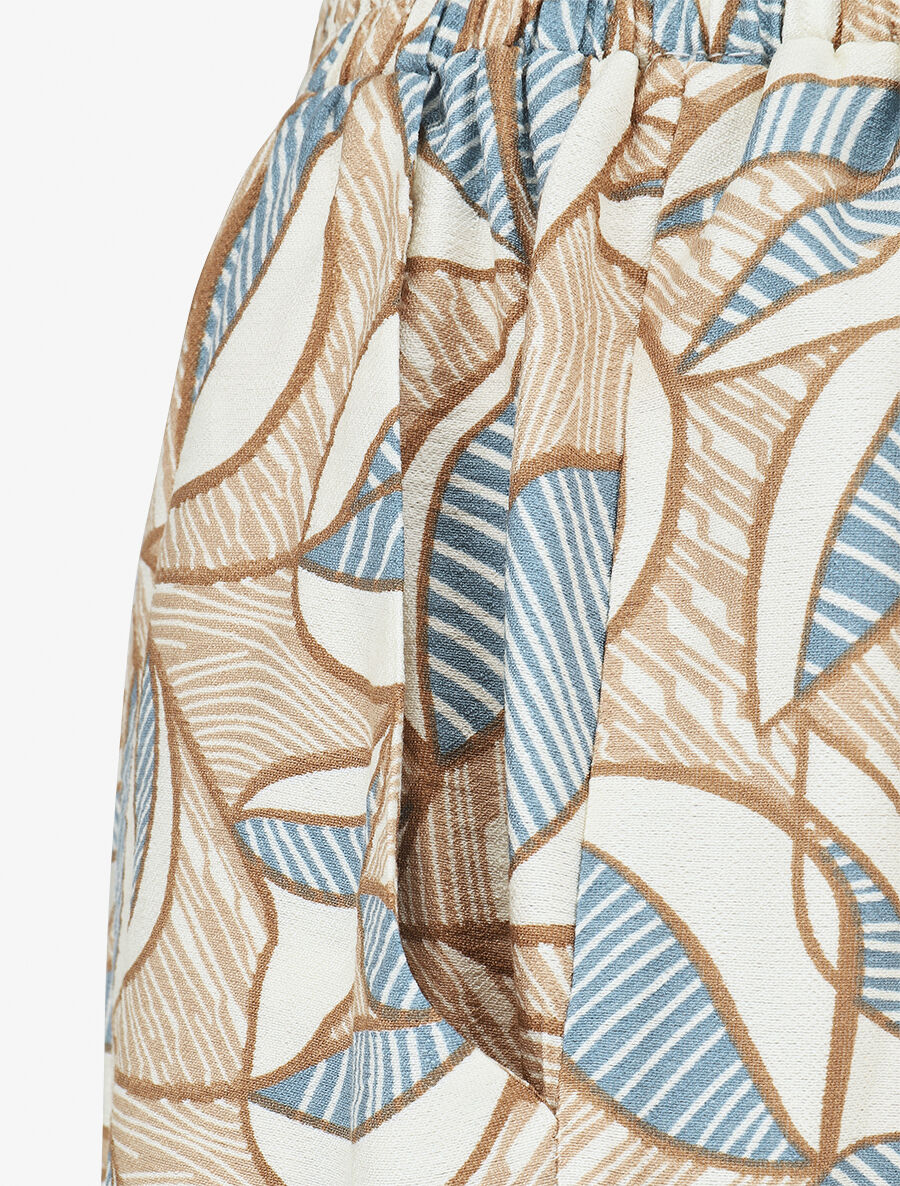 Ensemble top sans manches et pantalon imprimé wax - Beige - 6