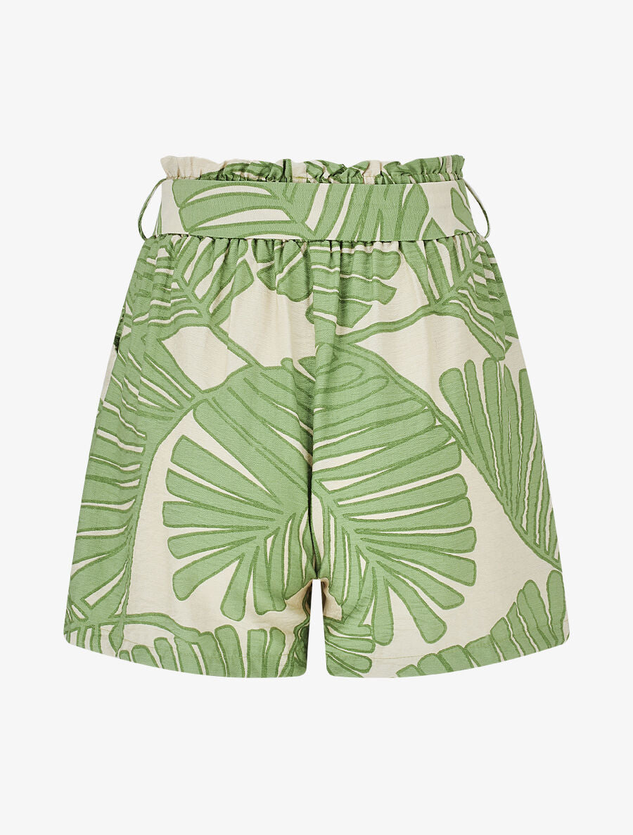 Short paper bag imprimé feuillage - Vert - 2