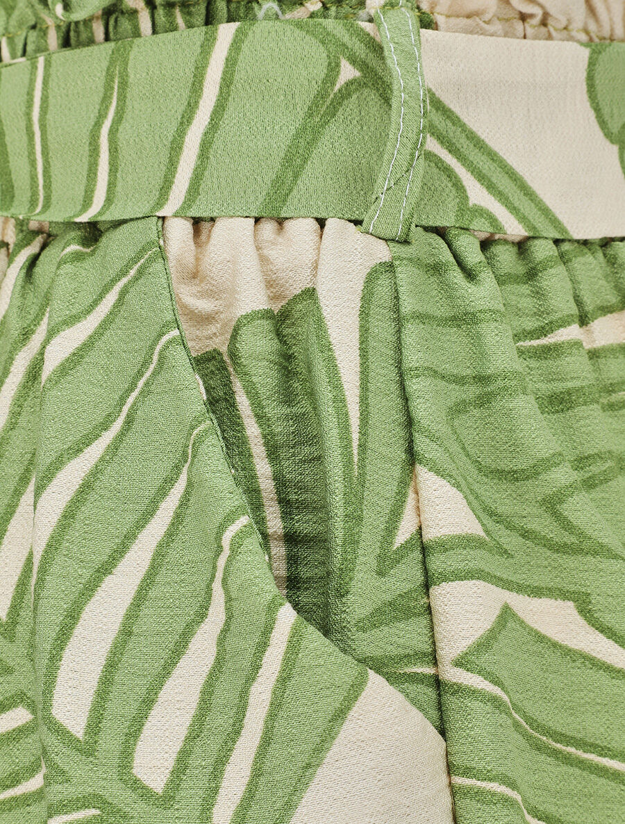 Short paper bag imprimé feuillage - Vert - 3