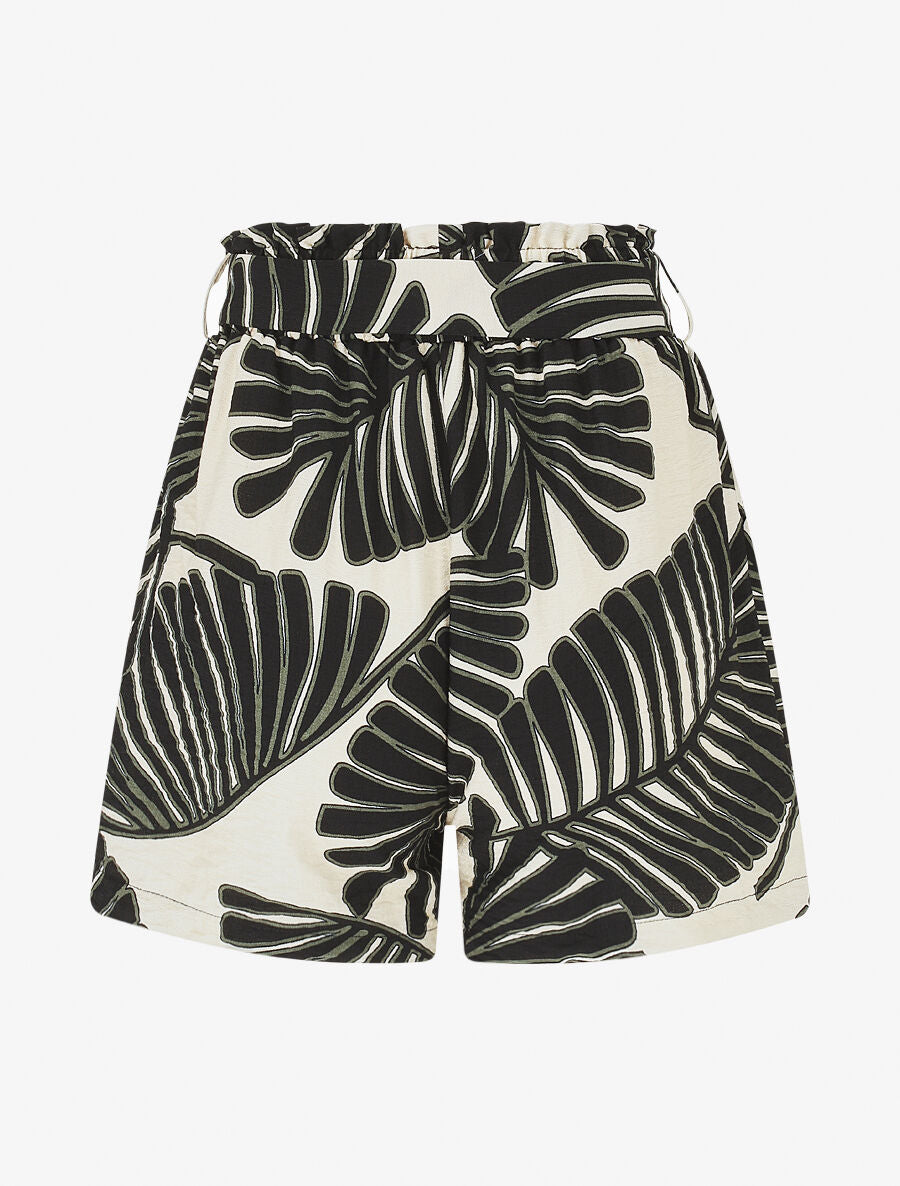 Short paper bag imprimé feuillage - Noir - 2