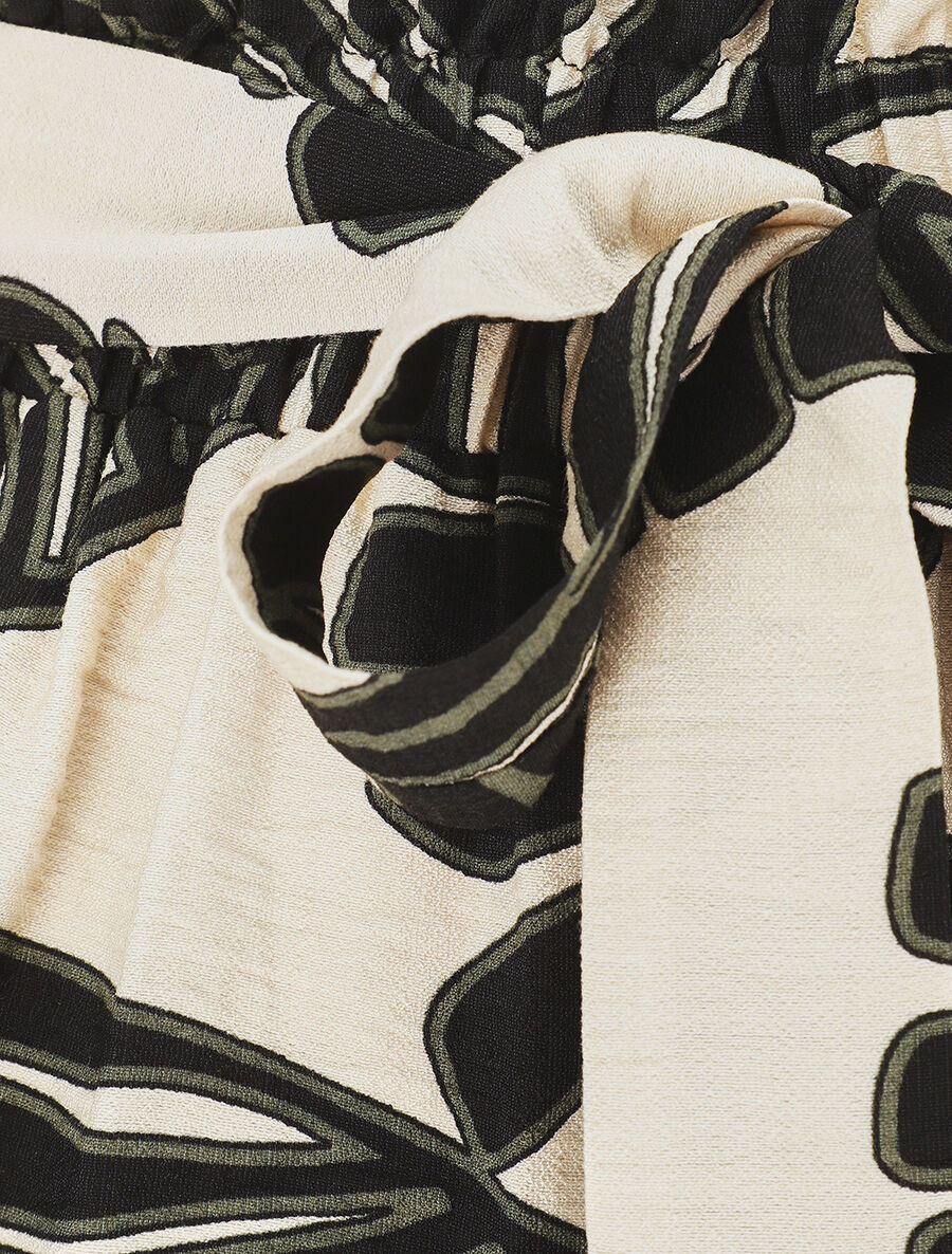 Short paper bag imprimé feuillage - Noir - 3