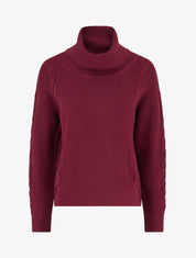 Pull droit à col roulé - Lie de vin - 1