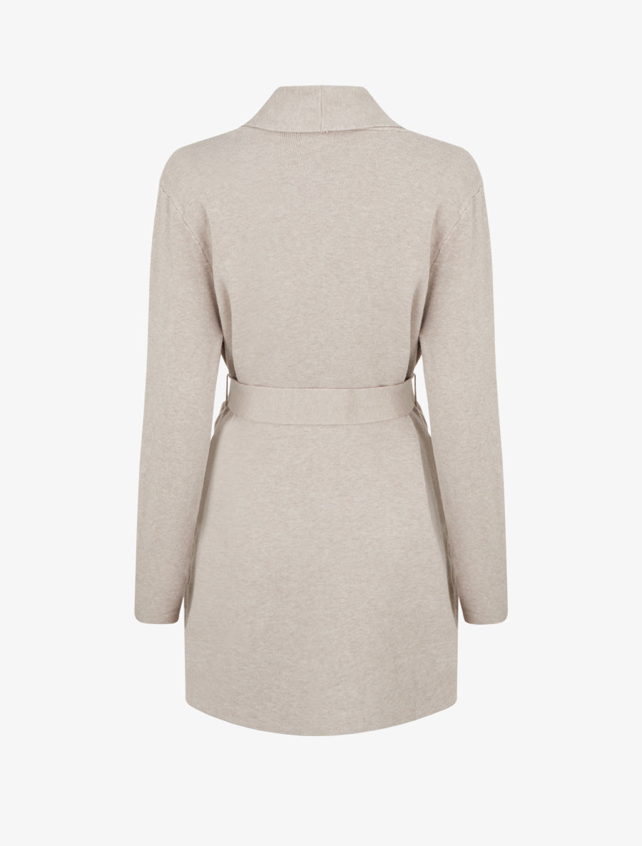 Gilet long ouvert - Beige - 2