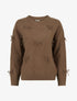 Pull uni à nœuds décoratifs - Marron - 1