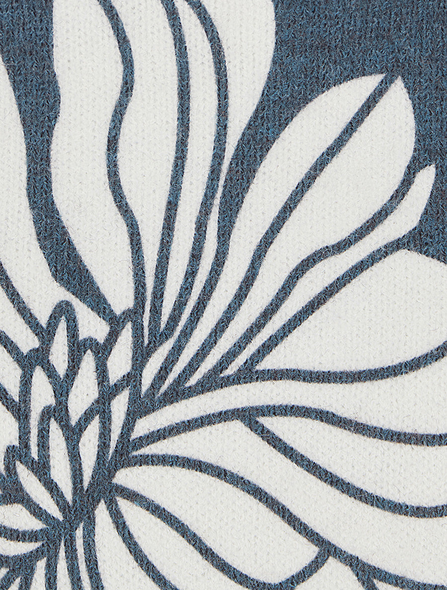Pull à imprimé floral - Bleu gris - 3