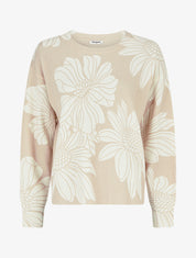 Pull à imprimé floral - Taupe - 1