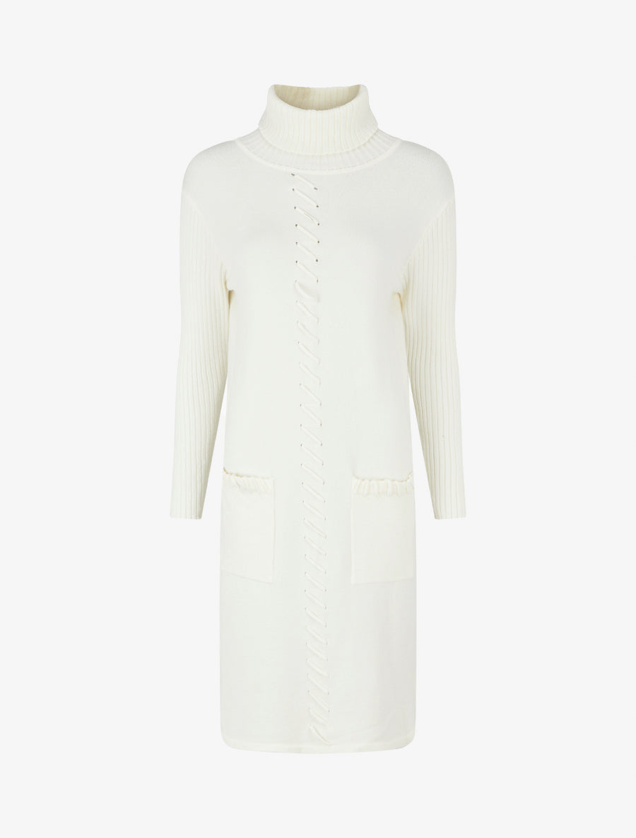 Robe pull à col roulé - Écru - 1