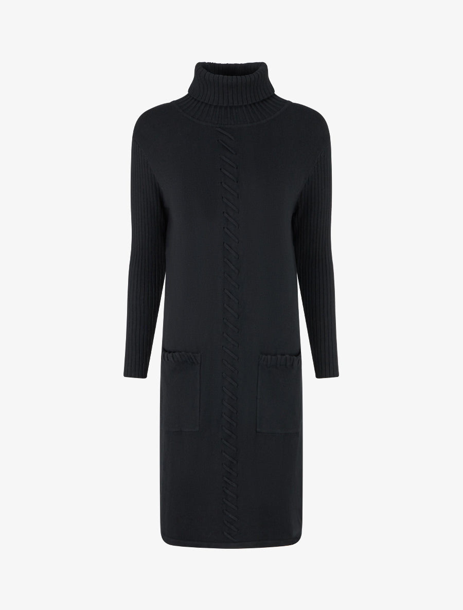 Robe pull à col roulé - Noir - 1